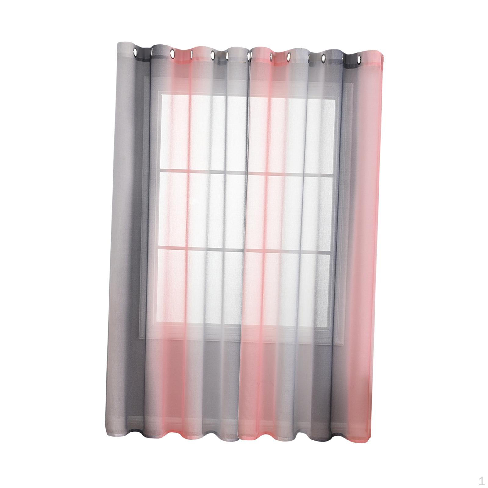 

Transparent Curtain Window Tulle Translucent Privacy Voile Drapes, Rod Pocket dusty A Pink