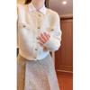 2024 Autumn/Winter Fragrant Style Three-Piece Set: Sweater Coat, Shirt, and Pleated Midi Skirt for Women