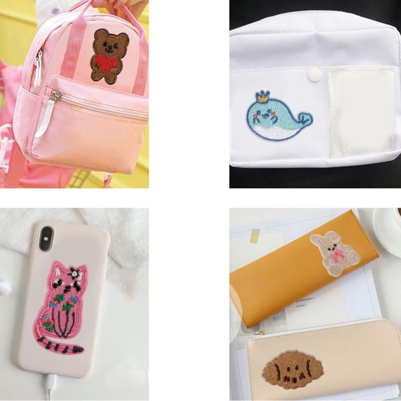 13 Pcs Bear Sew On/Iron On Patches Cats Embroidered Patches Flowers Sewing Patches Applique for Backpacks Decorations