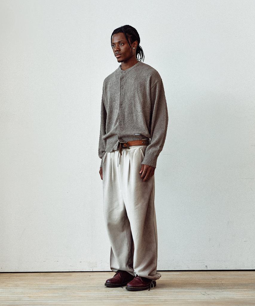 Thevinylhouse Round Neck Cardigan Brown