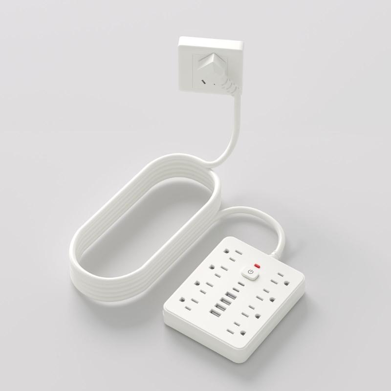 Multifunctional Power Strips Desktop Charging Station 5ft Extension Cord Desktop Receptacle for Office and Travel