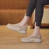 Women's 2024 Summer Casual White Retro Slip-On Shoes - Hollow Design, Thick Sole, Low-Top Sandals