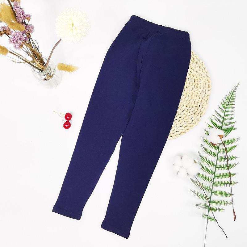 

Леггинсы для девочек, трикотажные однотонные брюки, летняя хлопковая детская одежда, тонкий крой для верхней одежды 160 темно-синий
