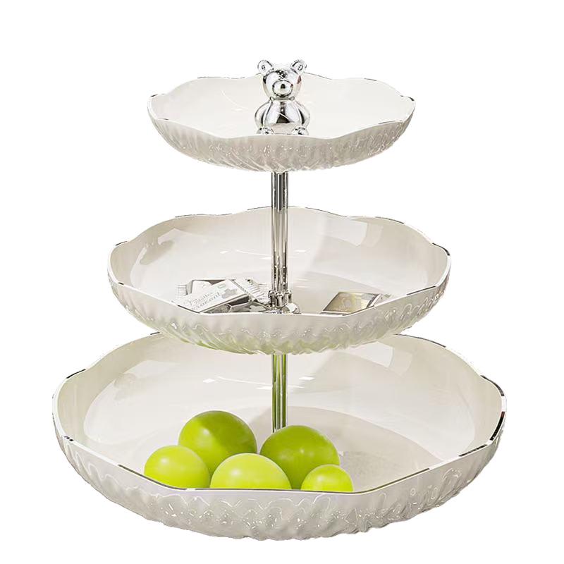 Elegant Three-Tier Dessert & Fruit Display Stand for Home or Restaurant