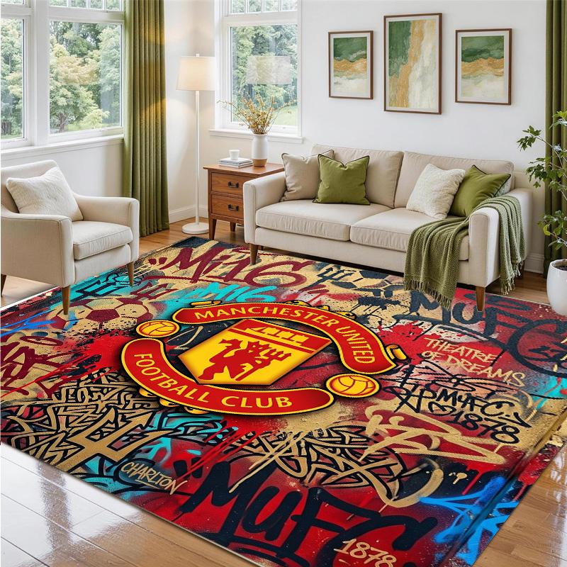 Manchester United Design Kristall Samt Teppich Weiche Dekorative Matte für Schlafzimmer Eingang