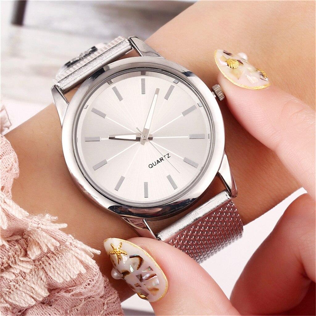 Womens Watch Gold Black Watch Magnetic Stainless Steel Mesh Band Luxury  Femme Diamond Wristwatches