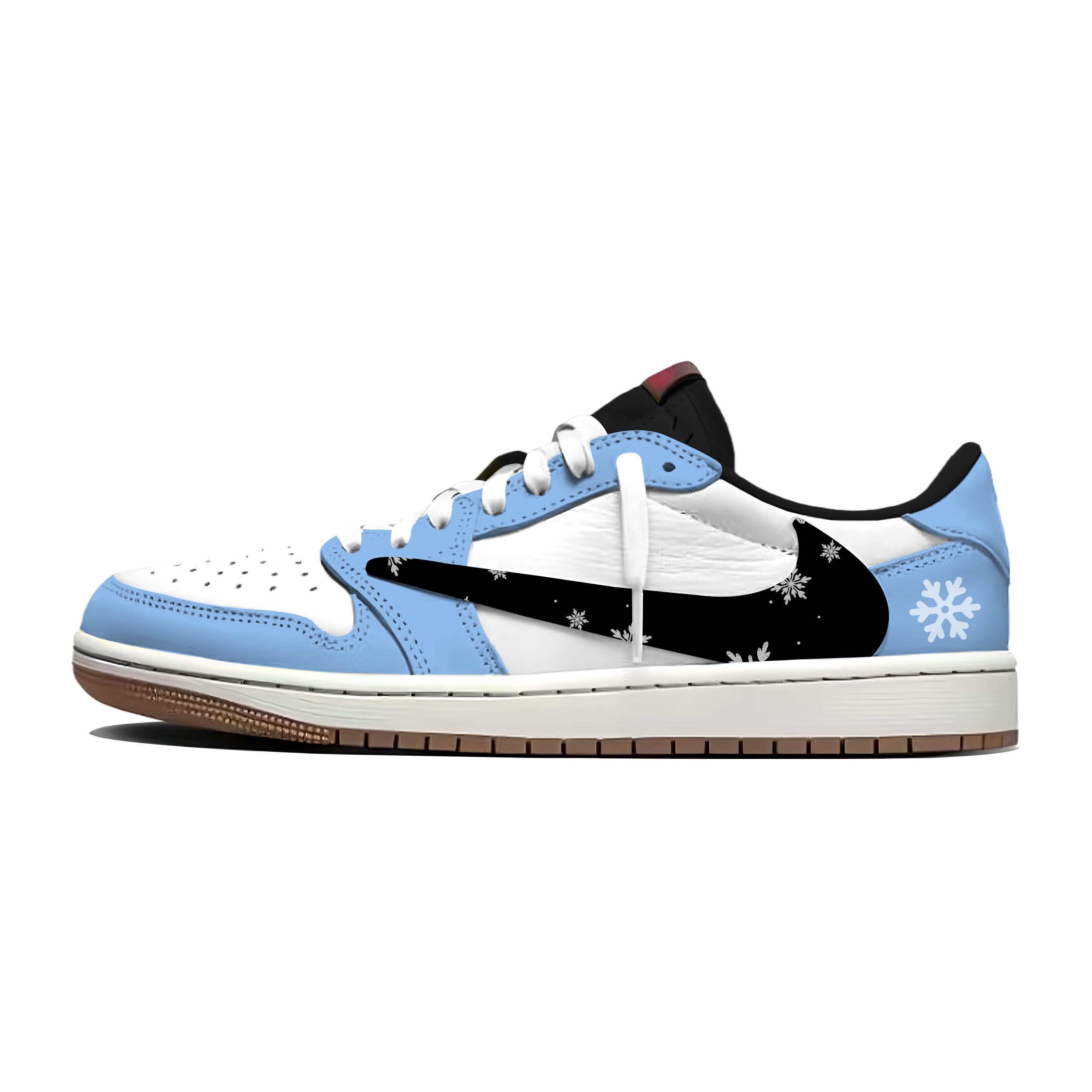 

Travis Scott x Jordan Air Jordan 1 Ice Origin Crushed Snow 7.0 Low Slip Resistant Low top Vintage Basketball Shoes DZ4137-700(Team1897-) 43