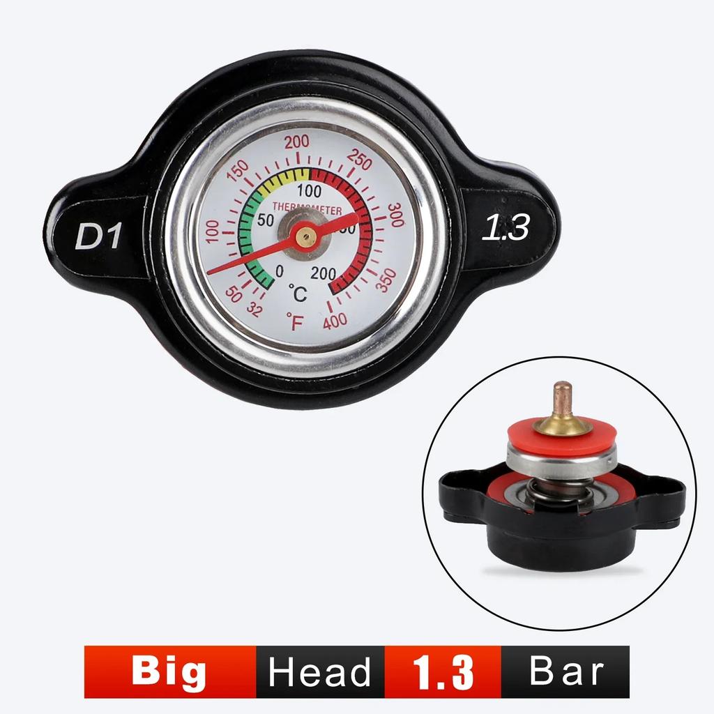 1pc Motorcycles Car Thermost Radiator Cap Cover Head Water Temperature Gauge 1.3 Bar 1.8Bar with Utility Safe