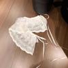 Women's White Lace Mesh A-line Midi Skirt: Elegant Peplum, Spring/Summer Fashion, High-end Style