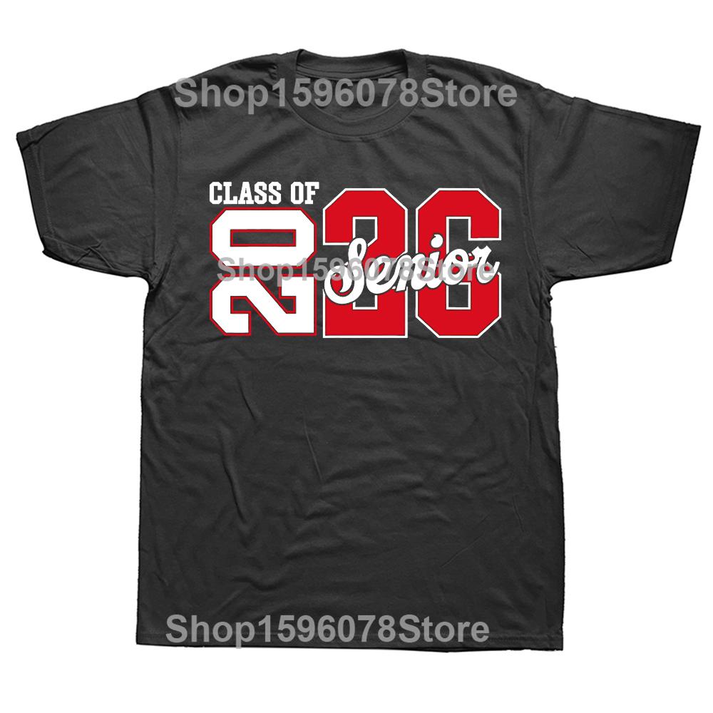 Funny Vintage Class of 2026 Senior 2026 Graduation Graphic Tshirt Men Hip Hop Oversized T Shirt 100 Cotton Comfort Tshirts