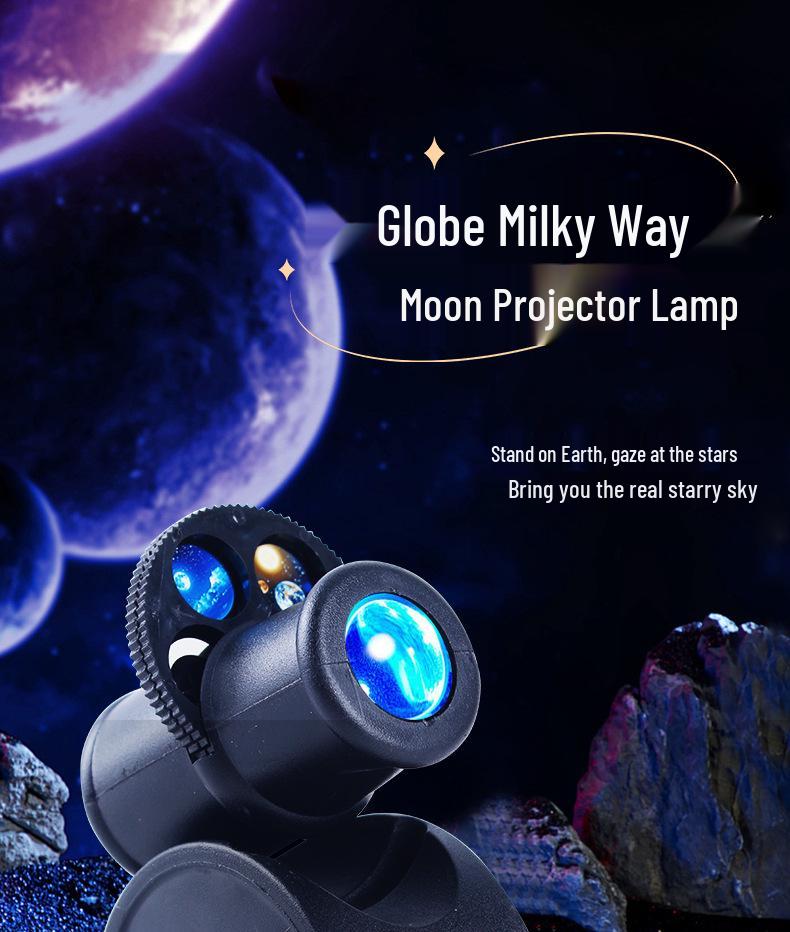 Creative Cannon-Style Earth & Moon Projection Lamp: Atmospheric Night Light & Photography Prop