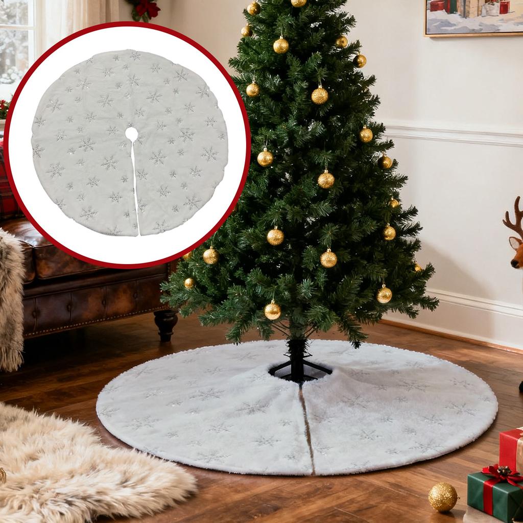 30 Inch Faux Furs Christmas Tree Skirt Plush Skirt For Merry Christmas Party Christmas Tree Decoration