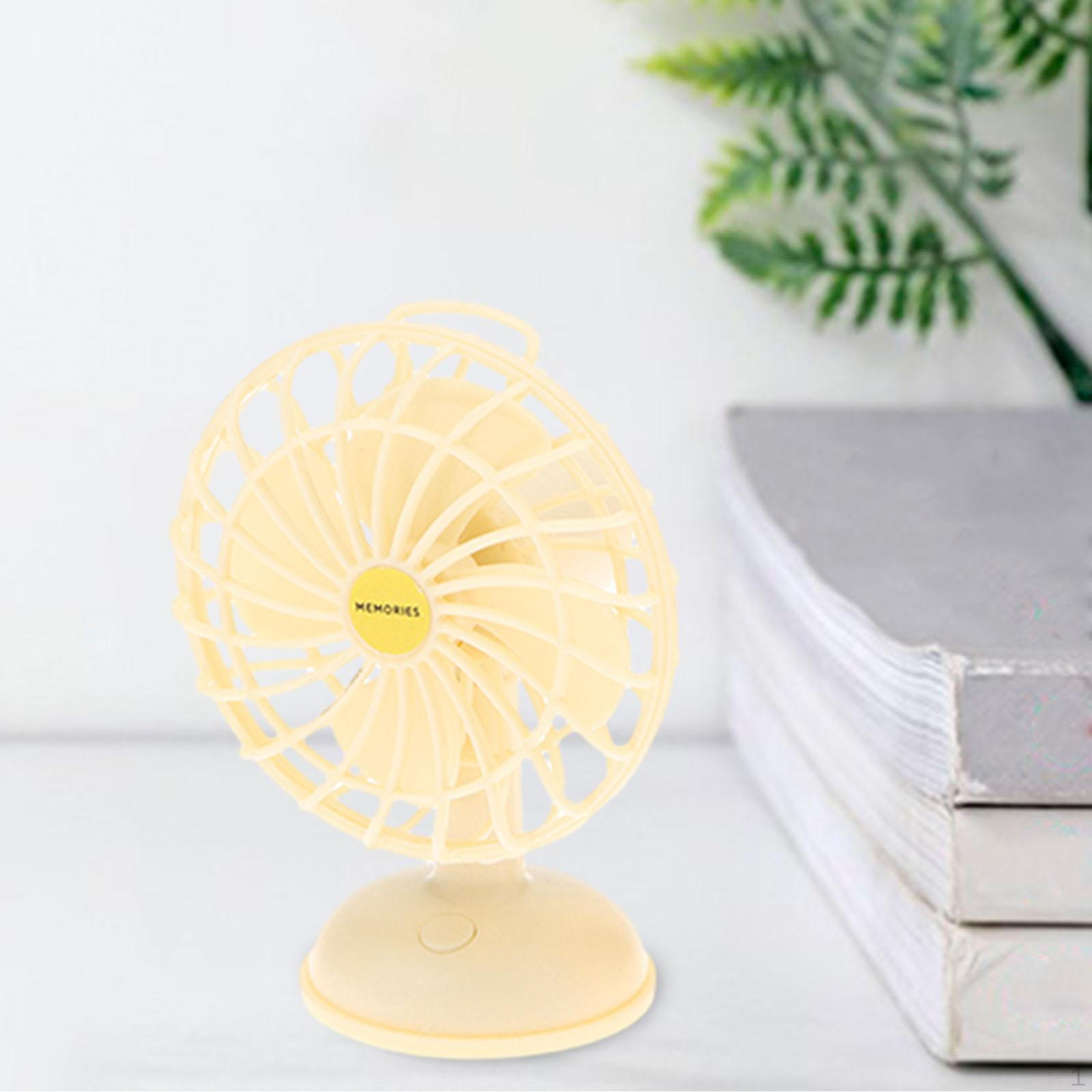 Dollhouse Desk Fan Accessories 1:12 Scale 1/6 Adjustable Speed Mini Table for Party жёлтый