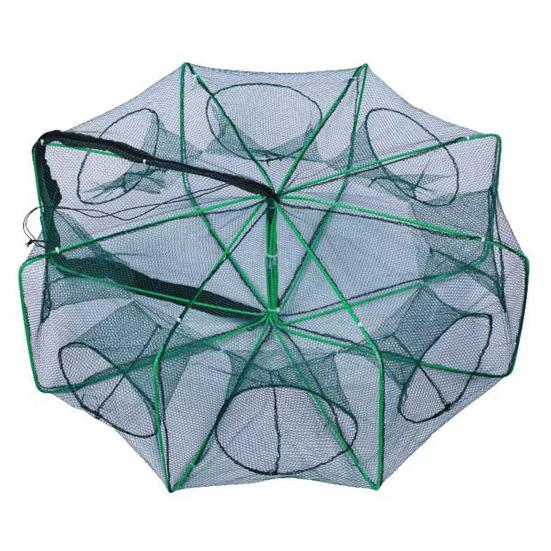 Foldable Fishing Trap Easy to Use Fishing Mesh Net with Steel Wire Portable Long-lasting Fishing Cage for Shrimp Crab Minnow