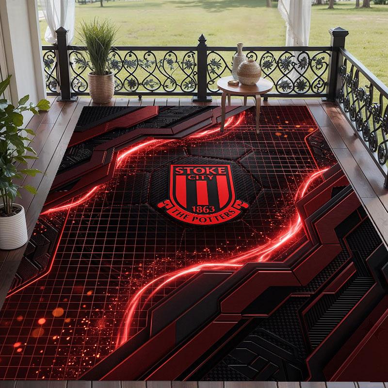 Soft Floor Carpet Stoke City Football Pattern Area Rug Decorative Mat For Home Room Decoration