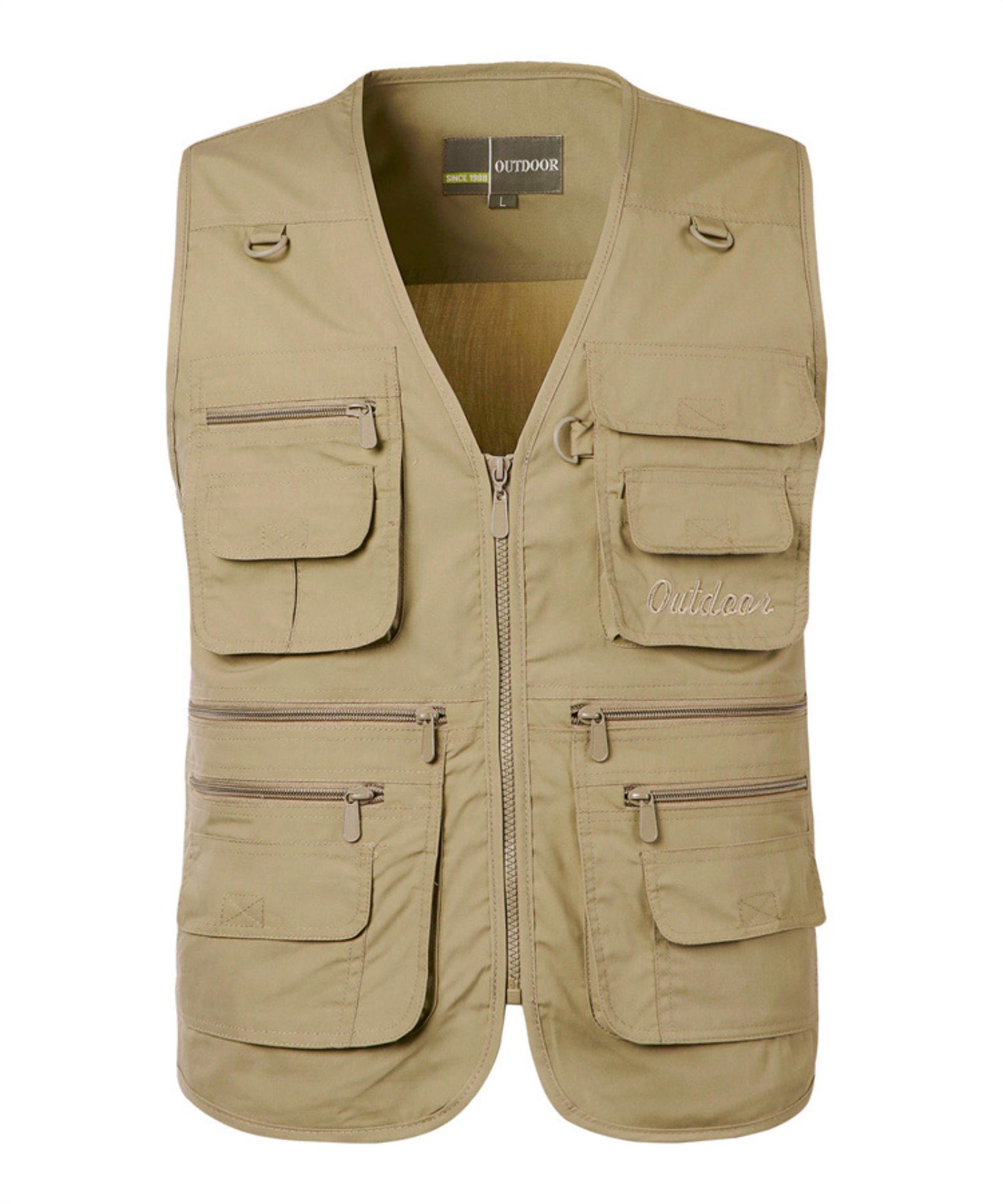 

Men s Vest, Multi-pocket, Loose Fit, Plus Size XL жовтий