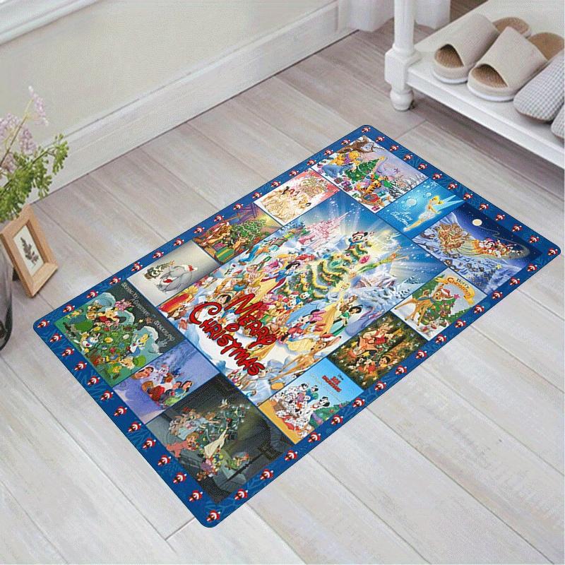 

1pc Merry Christmas Mickey and Friends Rug Anti Slip, Non Shedding, Ideal for Living, Bedroom & Laundry Handcrafted Home Decor 60cm by 90cm