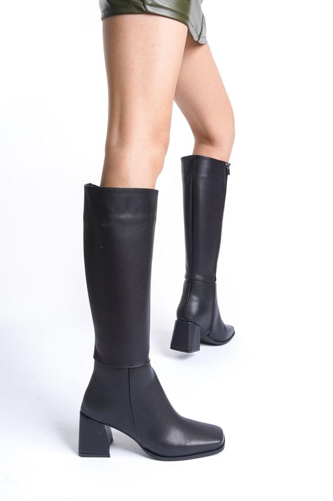 Women Modern Stylish Fashion Boots Boots Faux Leather Black Skin Casual Zipper Classic Boots