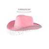 Rhinestone Tassels Cowboy Hat for Women Teens Breathable Wide Brim Beach Hat Music Festival Hat Bachelorette Party Cap