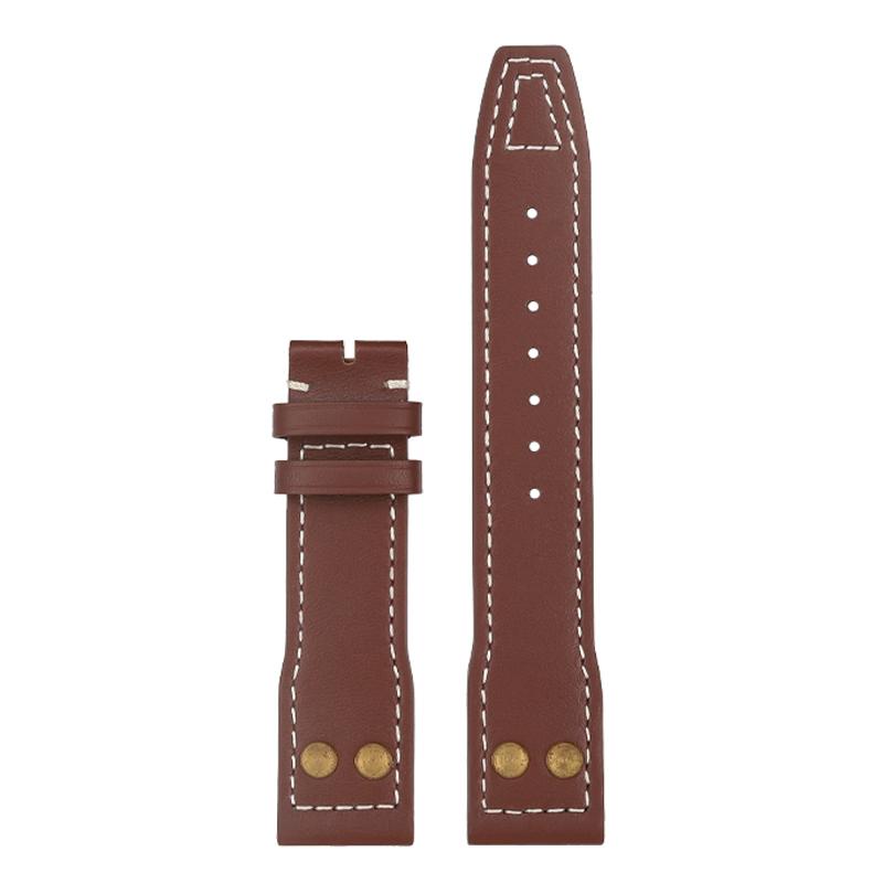

20/21/22mm Cowhide Strap Rivets Watchband for IWC Bronze IW326806 Pilot’s Watch Big Date Spitfire Vintage Copper Nail Brass Buck 22mm