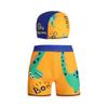 Kids Waterproof Swim Trunks with High Elasticity Four Corner Design and Matching Swim Cap Suitable for Summer Swimming Activities