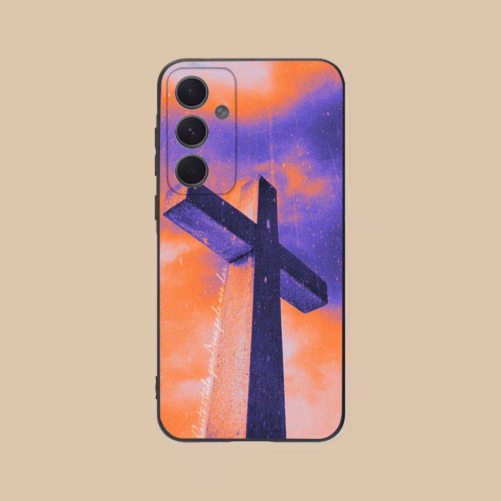 

The Cross Phone Case For Samsung S25,24,21,22,23,20,S30,Ultra,Plus,Fe,Lite,Note,5G Black Soft SamsungS22ULTRA5G