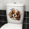 Cute Dog Toilet Stickers Bathroom Decoration Stickers Door Stickers Wall Waterproof Self-adhesive Decals
