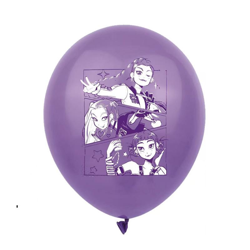 

Kpop Demon Hunters Disposable Party Cutlery Set with Balloons Birthday Party Decorations Supplies 7inch