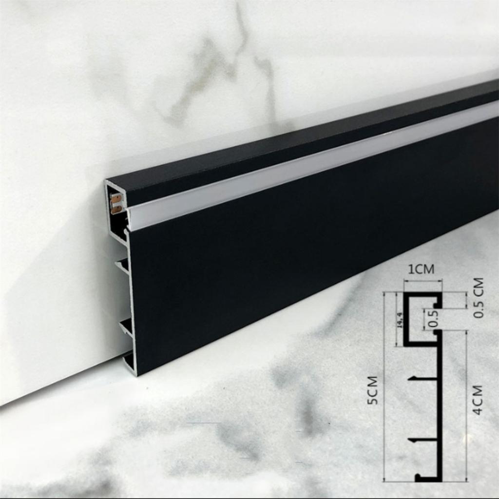 1m Per Piece 50mm 78mm LED Aluminium Profile Baseboard Hard Bar Light Suface Mounted Metal Wall Skirting Channel Linear Lamp
