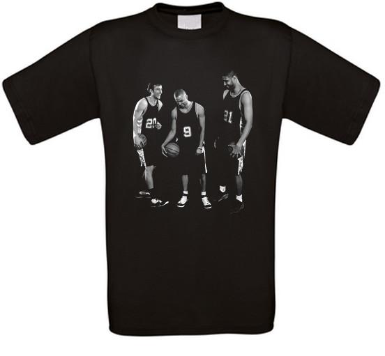 San Antonio Duncan Parker Ginobili Big Three Basketball T-Shirt L