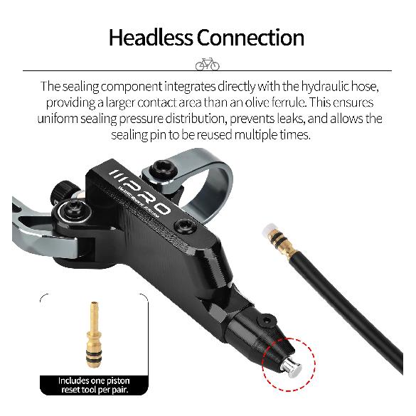 IIIPRO C5X4 Ultralight 4 Piston Bicycle Hydraulic Brake 850/1550mm MTB Brake Cooling Oil Pressure AM DH Road Bike Disc Brake