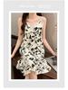 Summer V-Neck Nightdress with Chest Pads - Sexy Bubble Cotton Spaghetti Strap Style: Loose Fit Homewear for Women
