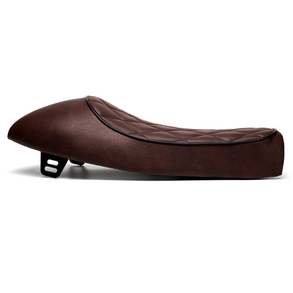 Karun Vintage Retro Cafe Racer Seat for CB, CL, SR, XJ, GS, and KZ (Diamond Hump, Brown)