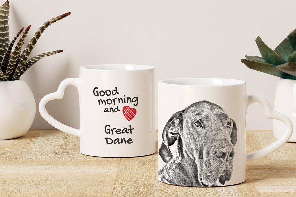 Deutsche Dogge I - Tasse mit Hund, entzückende Tasse mit herzförmigem Henkel, universelles Geschenk von der Marke Art-Dog