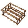 Wine Rack Pine Wood Wine Bottle Storage Shelf Display Organizer Decor for Countertop Home 4 Layer