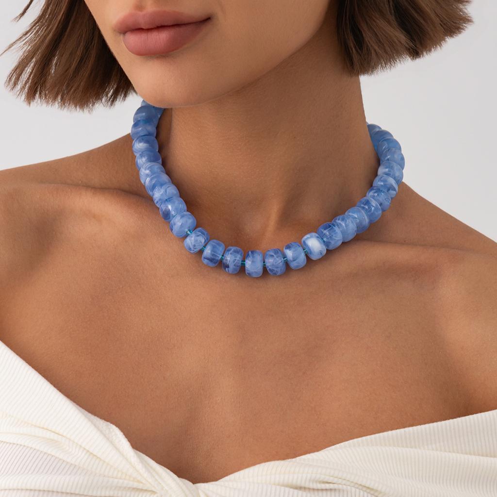 14 Colors Bohemian Colorful Acrylic Beads Choker Necklace for Women Fashion Resin Statement Necklaces Summer Beach Jewelry