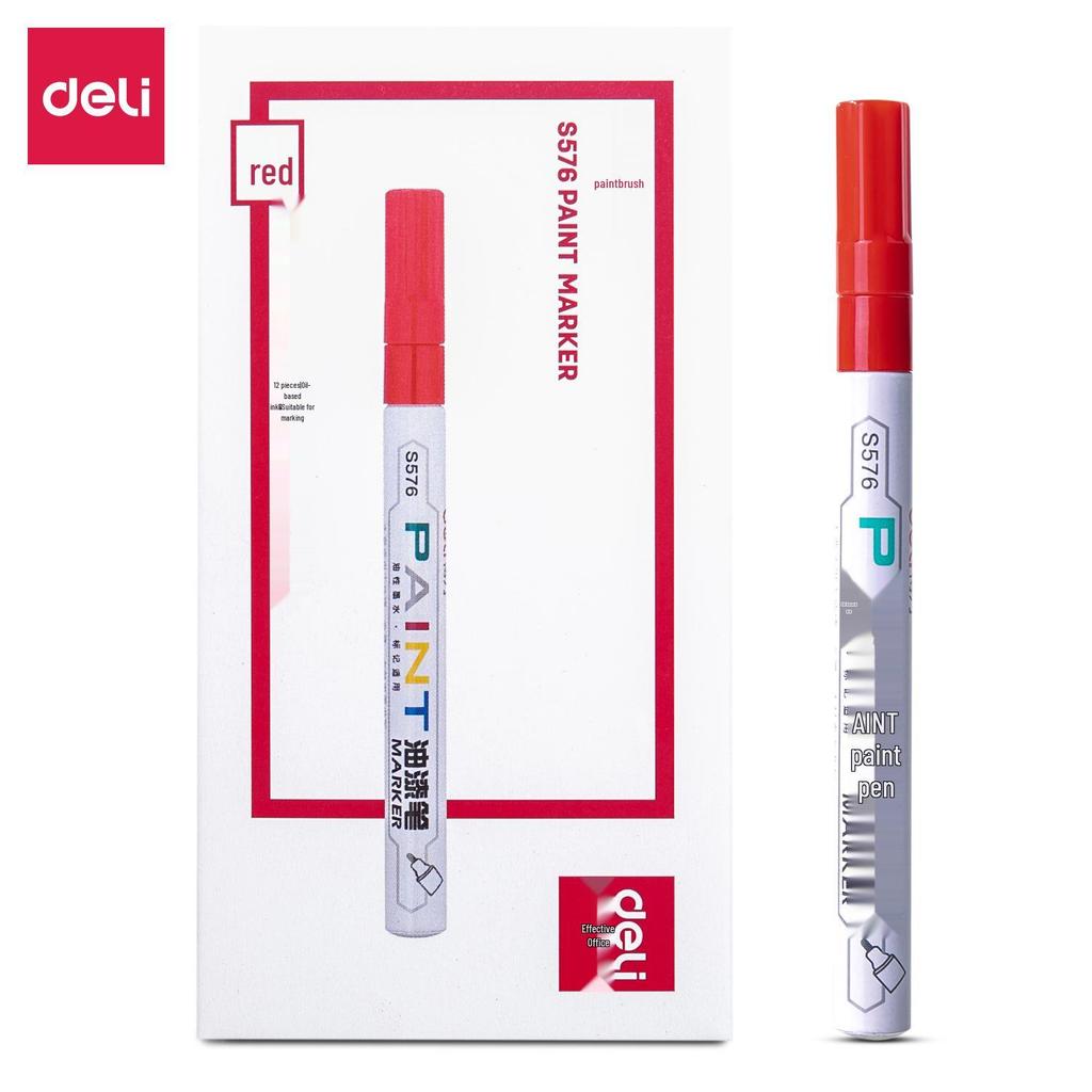 Deli S576 Fine Art Paint Marker - Silver, White, Black, Red Touch-Up Pen