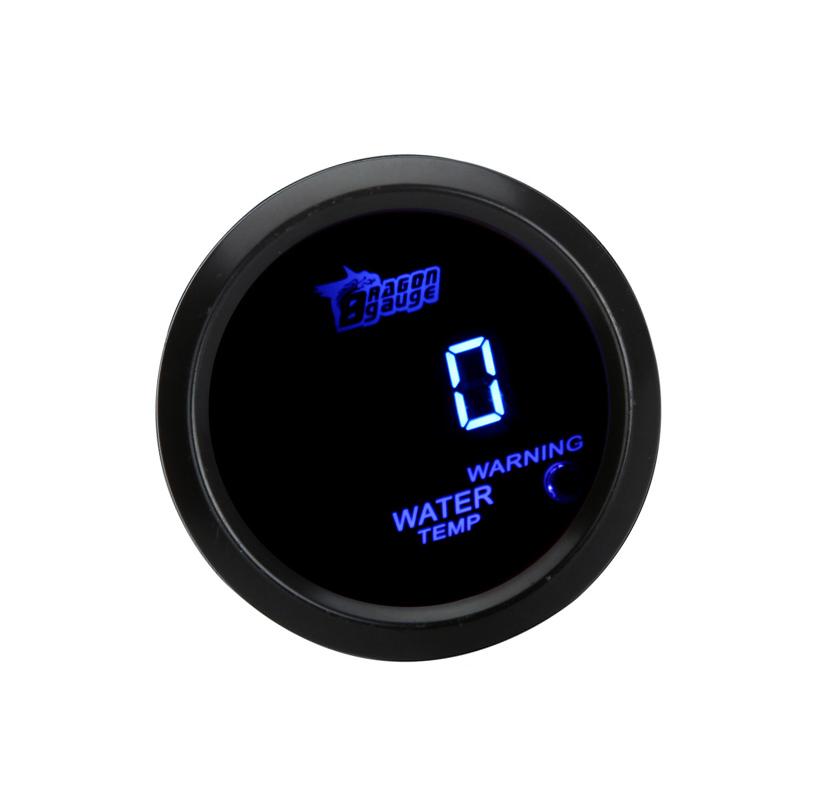 Digital Water Temperature Meter Gauge with Sensor for Auto Car 52mm 2in LCD 40 120Celsius Degree Warning Light Black