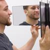 Trifold LED Mirror Self Haircut Makeup Mirror With Light Adjustable Height 3 Way Self Haircut Mirror Hd Glass 3 Way Mirror