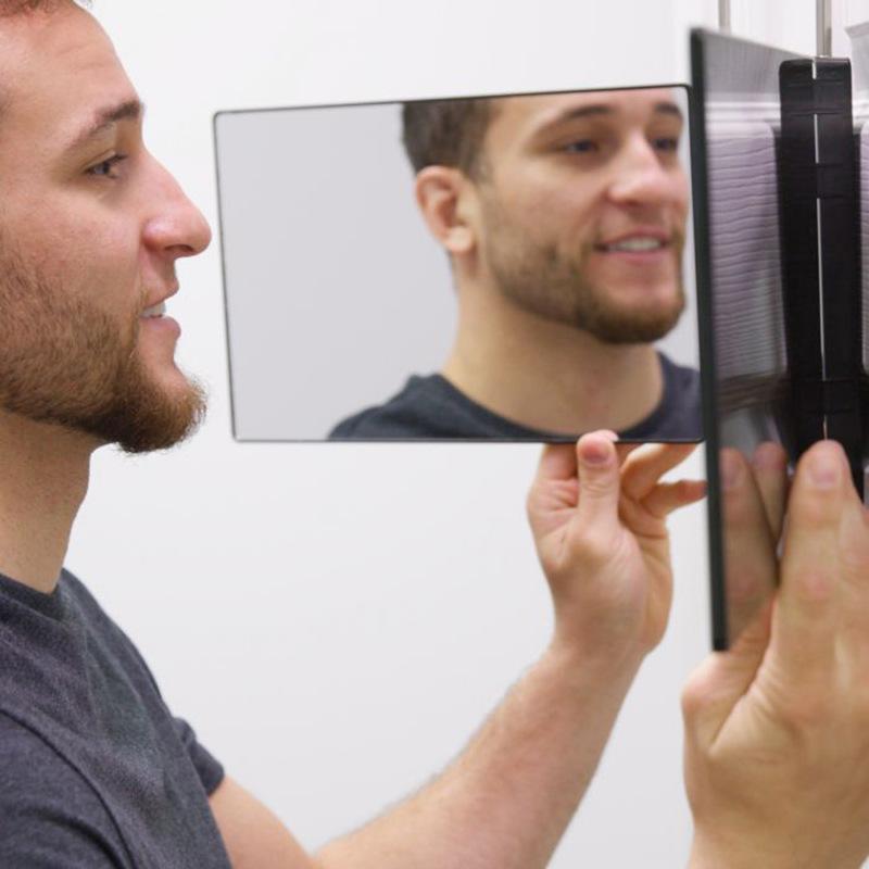 Trifold LED Mirror Self Haircut Makeup Mirror With Light Adjustable Height 3 Way Self Haircut Mirror Hd Glass 3 Way Mirror