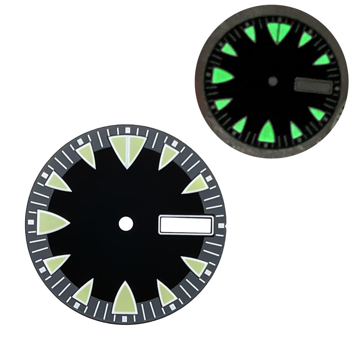 

28.5mm Watch Dial for NH36A/4R36 Movement Modified Part Green Luminous Mechanical Watch Face Accessories