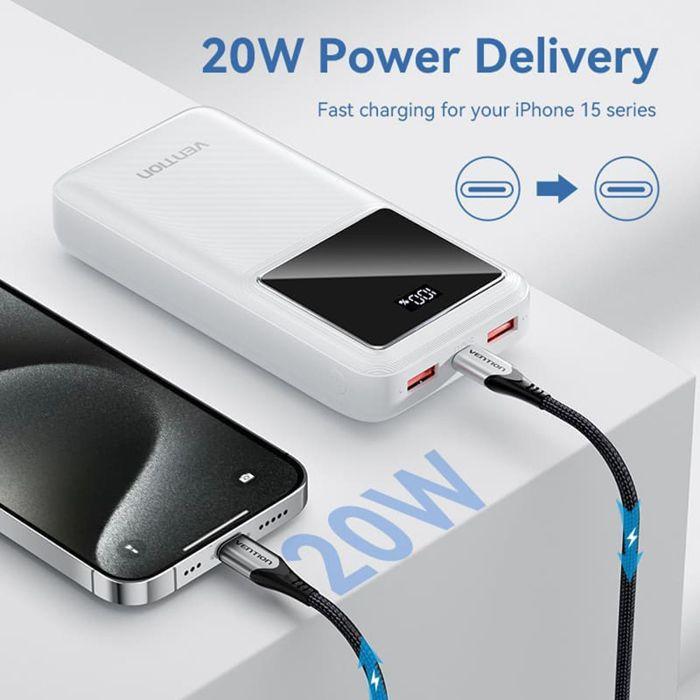 Batterie externe - VENTION - FHLW0 - 20000 mAh - 22,5W - USB-C, Micro-USB, 2x USB