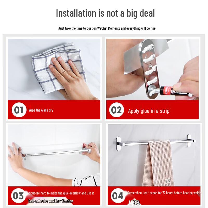 Changbaosen Punch-Free Bathroom Towel Bar