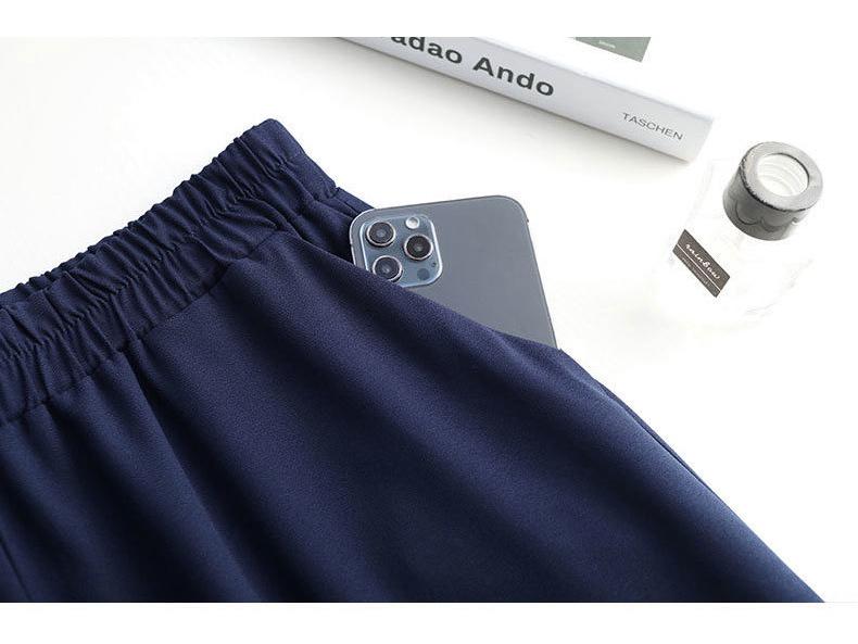Ice Silk Chiffon High-Waist Quick-Dry Wide-Leg Pants for Women