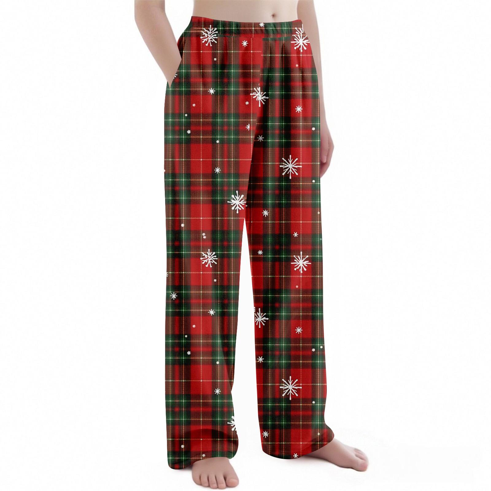 

Дитячі штани з різдвяним принтом, плюшеві повсякденні штани 150 червоний