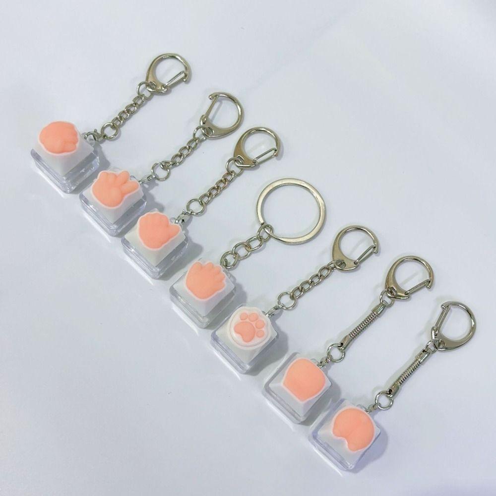 Decompression Keyboard Key Fidget Keychain DIY Keycaps Keyboard Key Toy Clicker Toy  Stress Relief