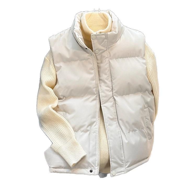 Hong Kong Trendy Brand Men's Cotton Stand Collar Sleeveless Vest: Autumn/Winter Warm Outerwear