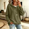 Women S Solid Drawstring Hooded Knit Loose Fit Casual Sweatshirt With Pockets