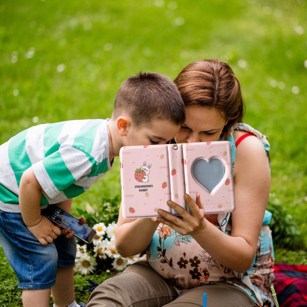  Album Photo Card Binder, Heart Cutout Photo Card Holder Book, Business Card Holder, Photo Card Holder 32 Pockets