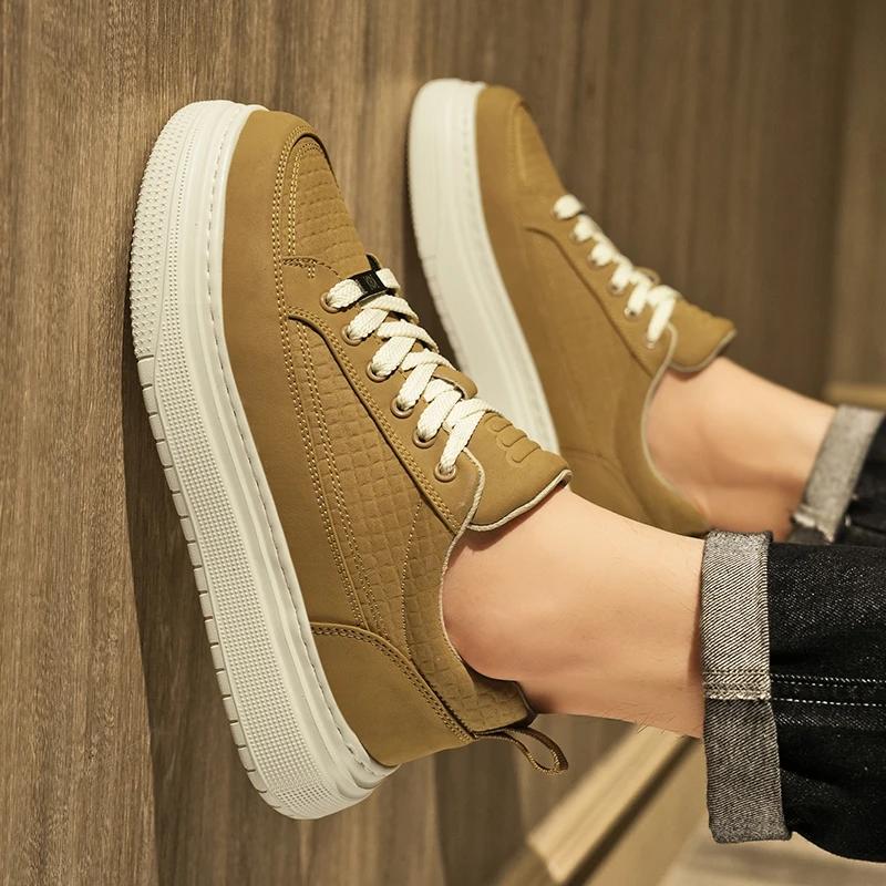 Mode Hochwertige Herren Low-Cut Freizeitschuhe Atmungsaktive Dicksohlige Herren Vulkanisierte Schuhe Trendige Allround-Trageschuhe für Herren